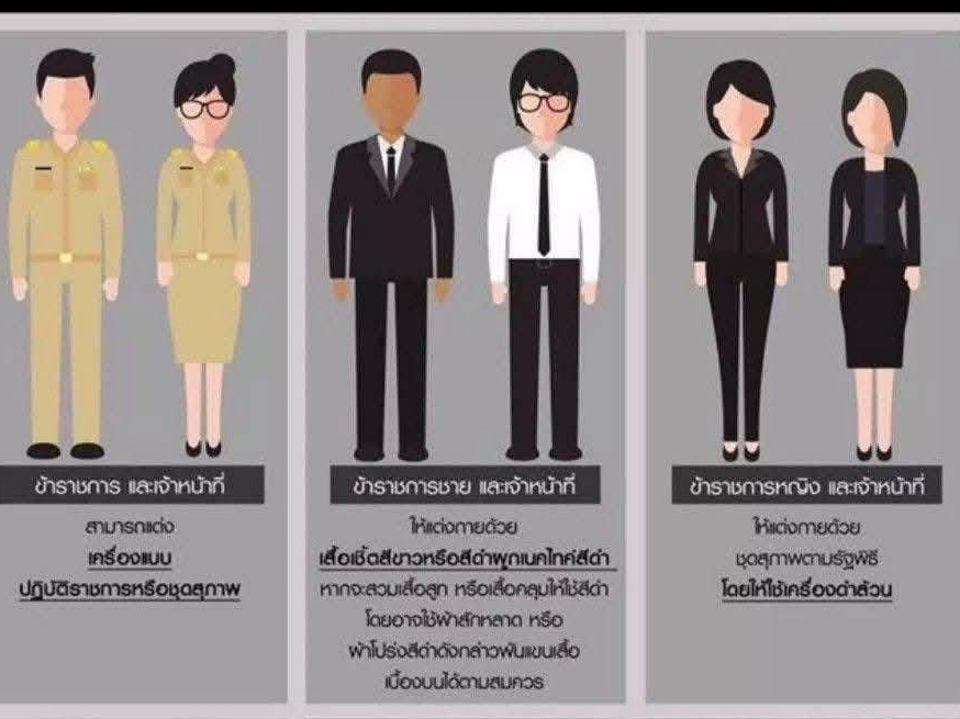 แนวทางการแต่งกาย สำหรับช่วงไว้อาลัย